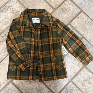 Old Navy Green and Orange Plaid Jacket